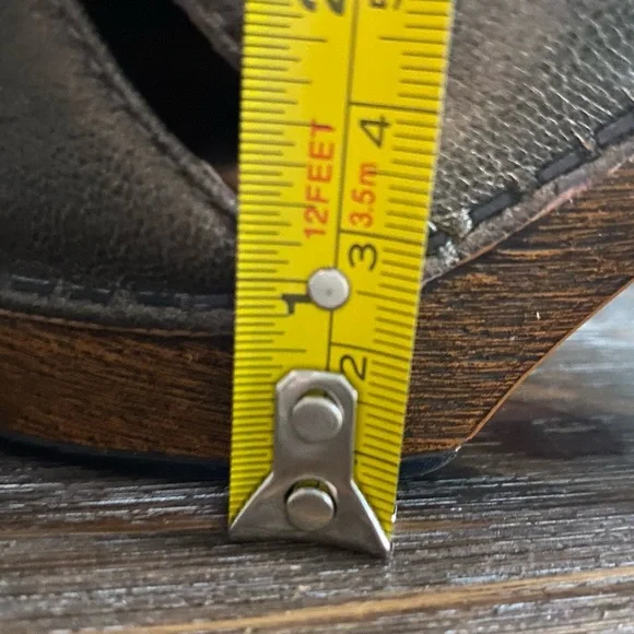 Dansko Delphina Leather Platform Peep Toe Block Heel Clog Booties 38 Aged Bronze - Picture 9 of 16